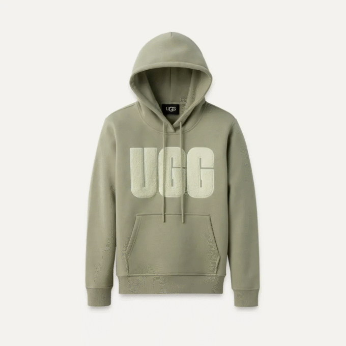 Felpa con cappuccio con logo UGGfluff di Rey